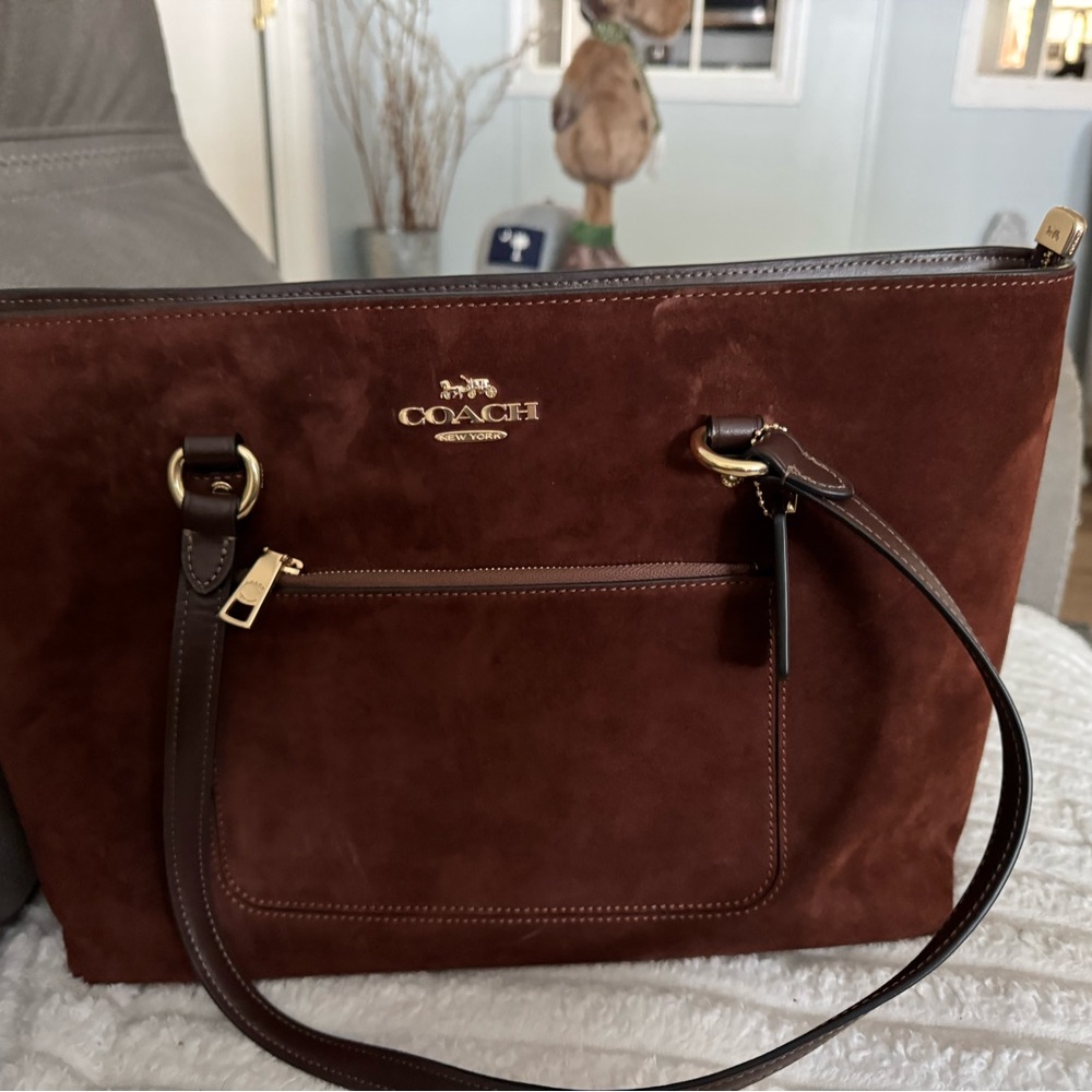Coach Rich Brown Suede Tote